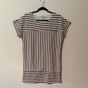 She + Sky Black and Cream Striped Mini Dress